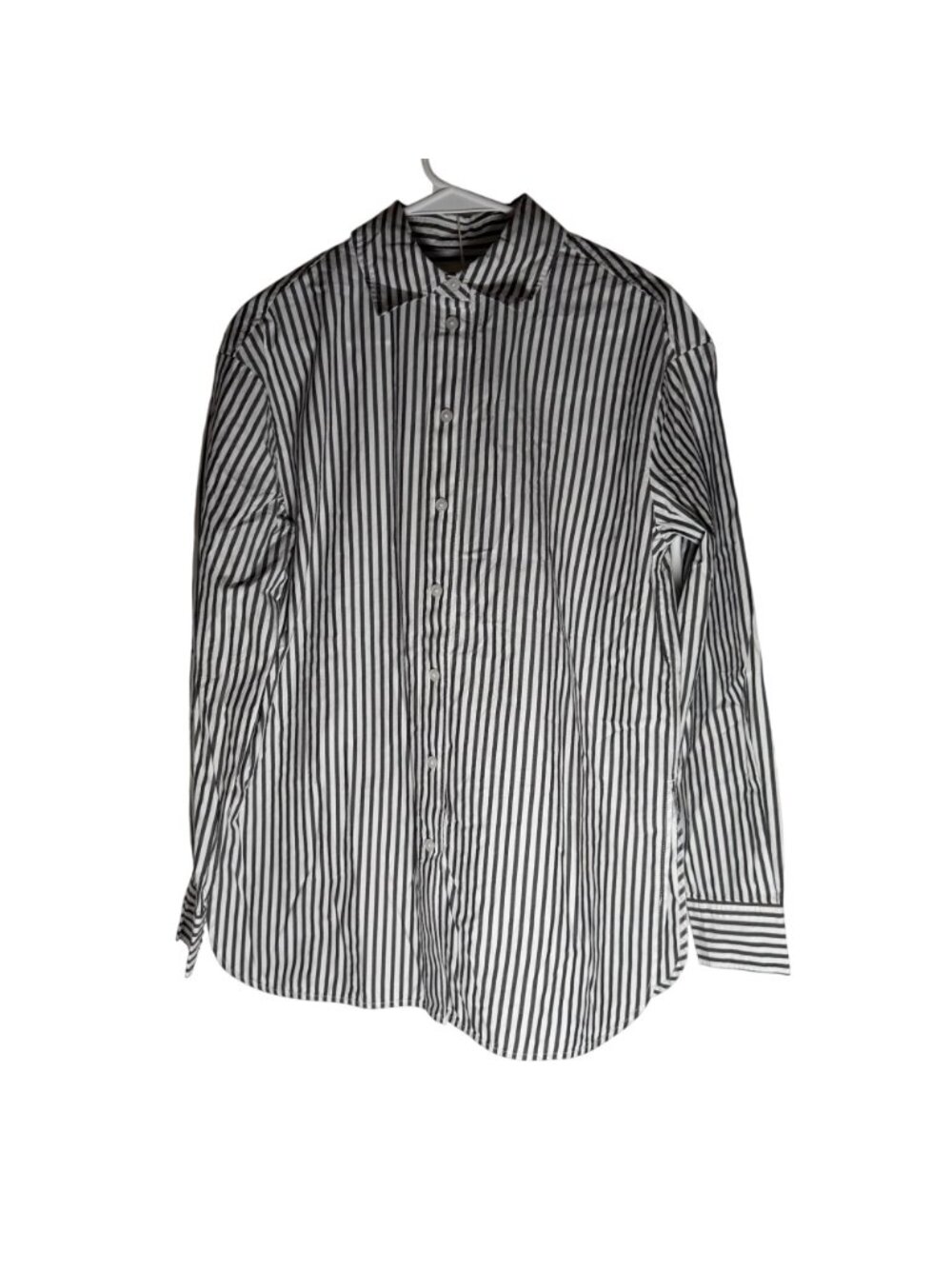 Everlane The Supima Cotton Boyfriend Shirt Women's Size XXS White & Black NWT! - Picture 2 of 6